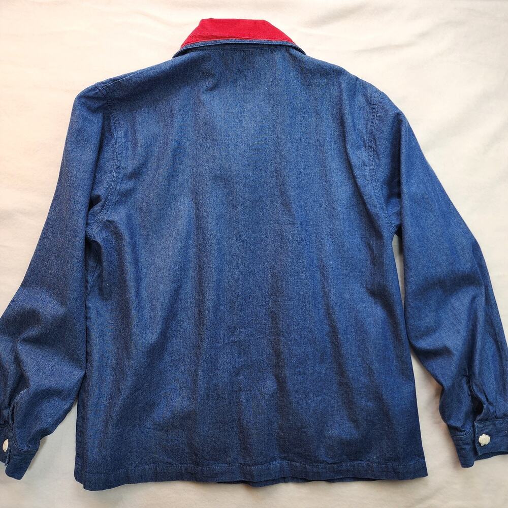 Tantrums Women's Blue Denim Christmas Button Up Shirt Size L Santa Reindeer - Picture 7 of 8